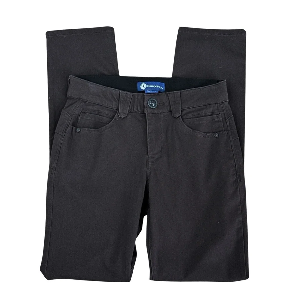 Democracy AbSolution Women's 2 Straight Leg 5 Pocket Jeans Brown‎ EUC Stretch
